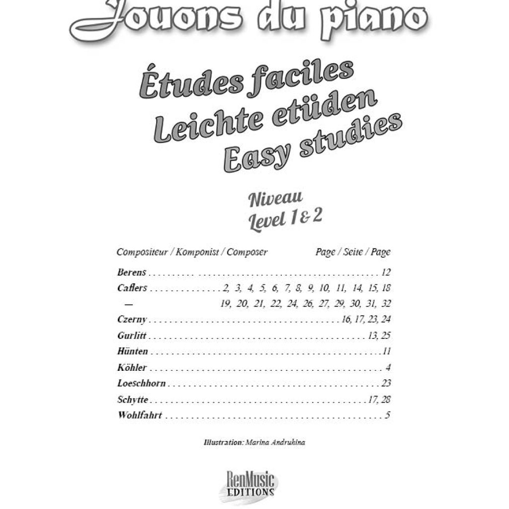 Les éditions RenMusic - Jouons du piano méthode de piano pour débutant
